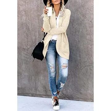 YIBOCK Women Chunky Waffle Knit Cardigan for Style  Comfort