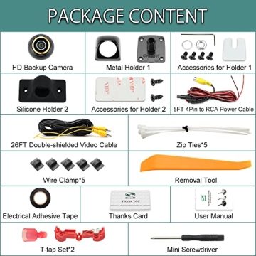 GreenYi HD Backup/Front/Side Camera - 170 Degree View