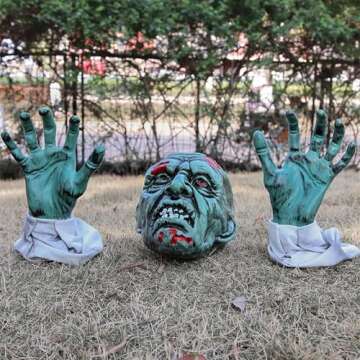 LZGSHF Realistic Zombie Garden Stakes Halloween Decorations Outdoor Yard Stakes Outside House Lawn P...