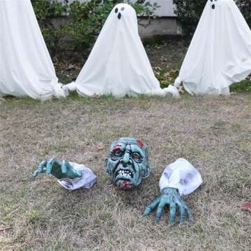 LZGSHF Realistic Zombie Garden Stakes Halloween Decorations Outdoor Yard Stakes Outside House Lawn Patio Party Graveyard Scenes Halloween Decor