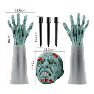 LZGSHF Realistic Zombie Garden Stakes Halloween Decorations Outdoor Yard Stakes Outside House Lawn Patio Party Graveyard Scenes Halloween Decor