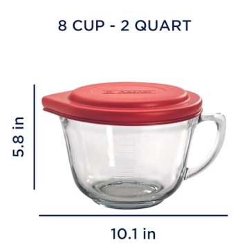 Durable 2-Quart Glass Batter Bowl with Lid by Anchor Hocking