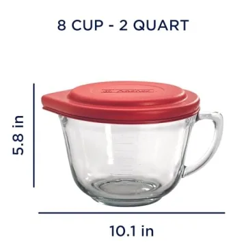 Durable 2-Quart Glass Batter Bowl with Lid by Anchor Hocking