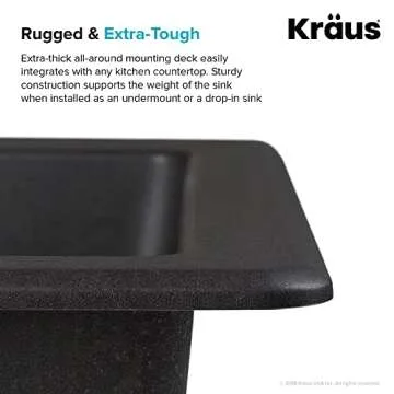 KRAUS Quarza 25" Granite Kitchen Sink - Elegant & Functional