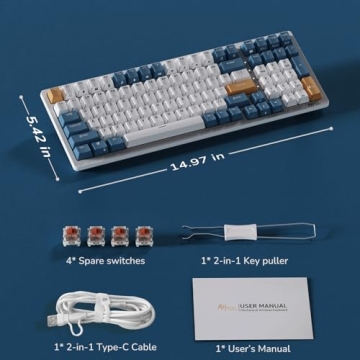 RK ROYAL KLUDGE RK98 Wireless Mechanical Keyboard