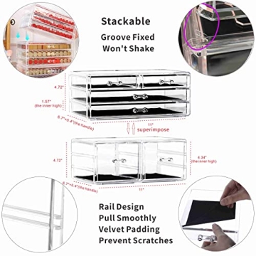 Cq Acrylic Stackable Storage Drawers for Organized Beauty