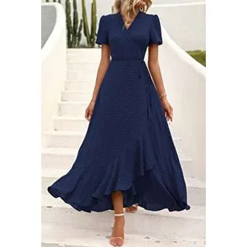 PRETTYGARDEN Women's Floral Wrap Maxi Dress for Summer