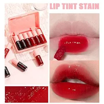 6 Colors Lip Tint Stain Set for Natural, Long-Lasting Beauty