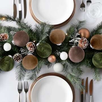 Luxurious 15PCs Velvet Christmas Ornaments Set