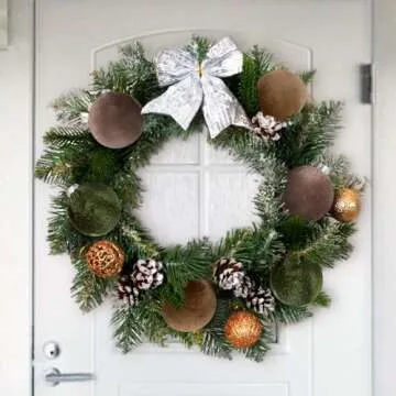 Luxurious 15PCs Velvet Christmas Ornaments Set