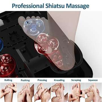 MOUNTRAX Foot Massager Machine with Heat, Gifts for Women Men, Shiatsu Foot Massager with Remote Control, Deep Kneading and Soothing Heat, Fits Feet Up to Men Size 12 (Black)