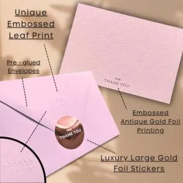 Elegant Dusty Pink Thank You Cards with Envelopes