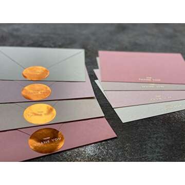 Elegant Dusty Pink Thank You Cards with Envelopes