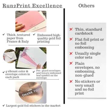 Elegant Dusty Pink Thank You Cards with Envelopes