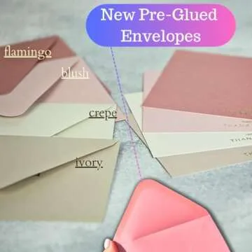 Elegant Dusty Pink Thank You Cards with Envelopes