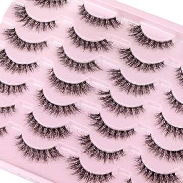 Newcally 5D Cat Eye False Eyelashes - Natural Look & Comfortable