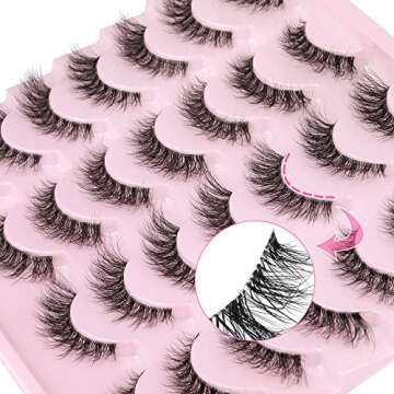 Newcally 5D Cat Eye False Eyelashes - Natural Look & Comfortable