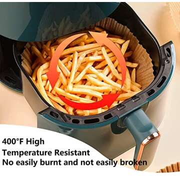 Air Fryer Paper Liners, 100PCS Non-stick Disposable Parchment Sheets for Baking, Food Grade Liner for Baking Roasting Microwave (7.9inch-Round)