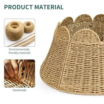 23 Inch Woven Scallop Christmas Tree Collar,Rustic Wicker Christmas Tree Basket for Artificial Trees,Farmhouse Holiday Pencil Tree Collar for Home Decorations