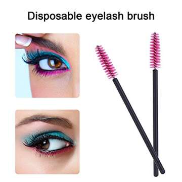 150 Pieces Disposable Lip Brushes Lip Gloss Applicator Wands Eyeliner Brushes Eyelash Mascara Brushes Makeup Tool Kits (Rose Red)