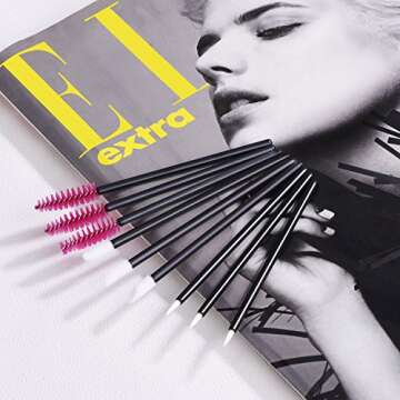 150 Pieces Disposable Lip Brushes Lip Gloss Applicator Wands Eyeliner Brushes Eyelash Mascara Brushes Makeup Tool Kits (Rose Red)