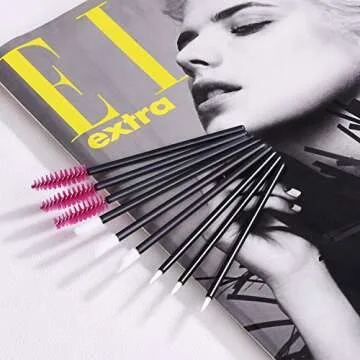150 Pieces Disposable Lip Brushes Lip Gloss Applicator Wands Eyeliner Brushes Eyelash Mascara Brushes Makeup Tool Kits (Rose Red)