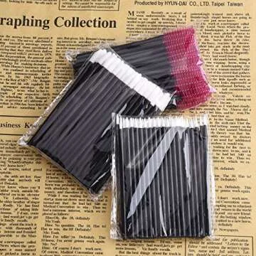 150 Pieces Disposable Lip Brushes Lip Gloss Applicator Wands Eyeliner Brushes Eyelash Mascara Brushes Makeup Tool Kits (Rose Red)