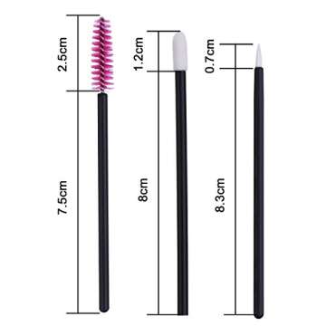 150 Pieces Disposable Lip Brushes Lip Gloss Applicator Wands Eyeliner Brushes Eyelash Mascara Brushes Makeup Tool Kits (Rose Red)
