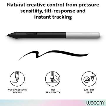 Wacom One Pen CP91300B2Z for Wacom One Creative Pen Display, 5.6", Black/Silver