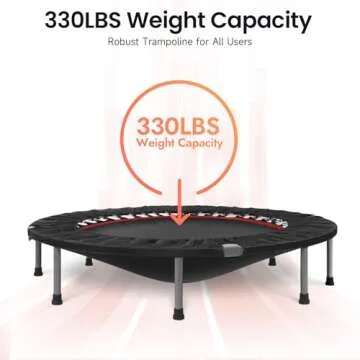 BCAN 40" Foldable Mini Trampoline Fitness Trampoline with Safety Pad, Rebounder Exercise Trampoline ...