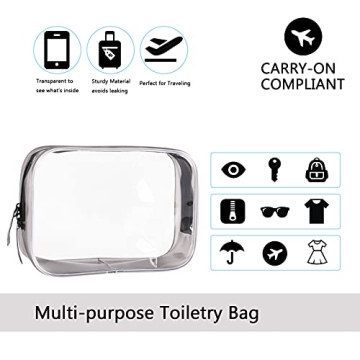 Clear Travel Bags for Toiletries 2 Pack Stylish Storage