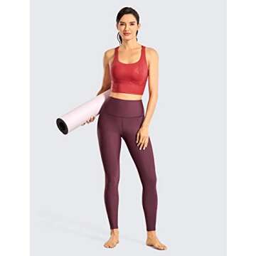 CRZ YOGA Women's Longline Glossy Sports Bra - Medium Support