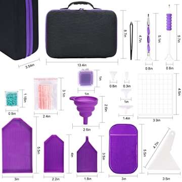 Quefe 120 Slots Diamond Painting Storage Containers, Diamond Painting Kits Art Accessories and Tools...