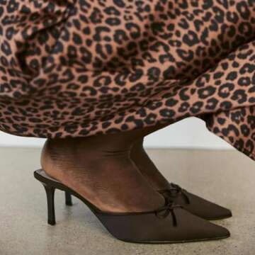 UFEDO Kitten Heel Bow Mules - Slip On Comfort & Style for Women