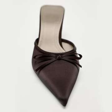 UFEDO Kitten Heel Bow Mules for Elegant Women