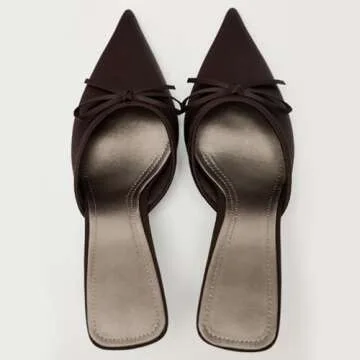 UFEDO Kitten Heel Bow Mules for Elegant Women