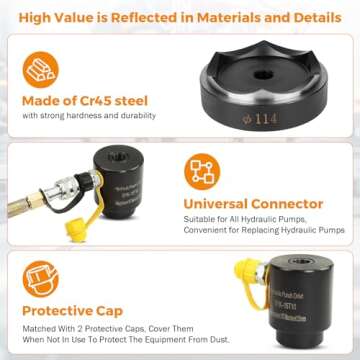 BEAMNOVA Hydraulic 15 Ton Hole Punch Set - Heavy Duty Kit