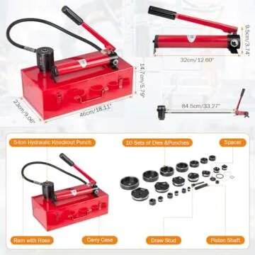 BEAMNOVA Hydraulic 15 Ton Hole Punch Set - Heavy Duty Kit