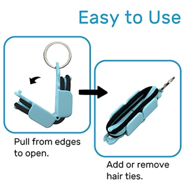 Hair Tie Hub: Portable Organizer with Bonus Ties (Light Pink)