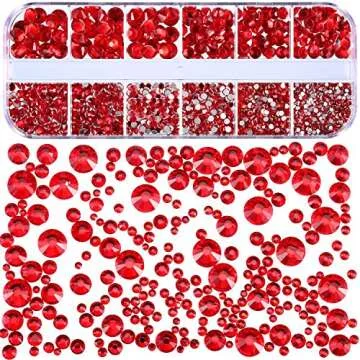 2000 Pieces Flat Back Rhinestones for Crafts and Nail Art