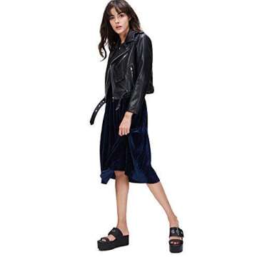 Stylish Faux Leather Motorcycle Jacket for Women