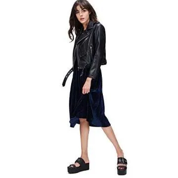 Stylish Faux Leather Motorcycle Jacket for Women