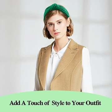 BEGOOD Women's Jacquard Knotted Wide Headband Fashion Top Knot Hairbands Head Bands Girls Headband Turbans Hair Accessories 2Pcs