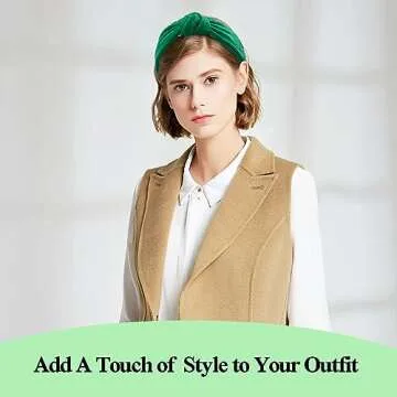 BEGOOD Women's Jacquard Knotted Wide Headband Fashion Top Knot Hairbands Head Bands Girls Headband Turbans Hair Accessories 2Pcs