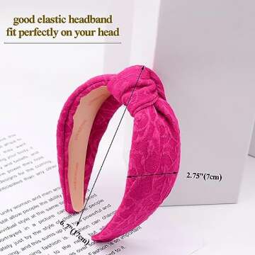 BEGOOD Women's Jacquard Knotted Wide Headband Fashion Top Knot Hairbands Head Bands Girls Headband Turbans Hair Accessories 2Pcs