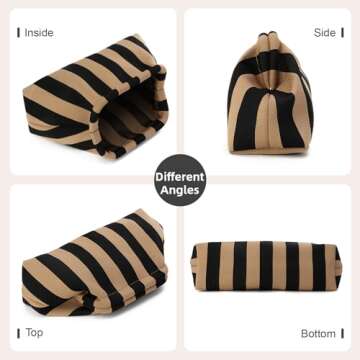 Oweisong Summer Woven Clutch Purse for Women 2025 Crochet Stripped Beach Bag Hot Pink Spring Purse Evening Handbag