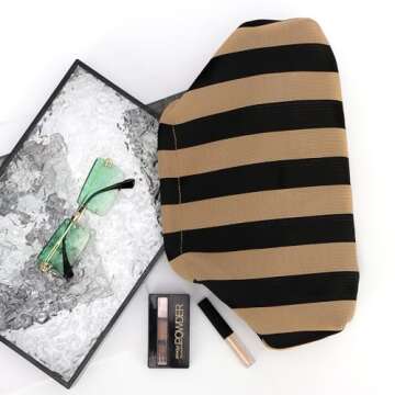 Oweisong Summer Woven Clutch Purse for Women 2025 Crochet Stripped Beach Bag Hot Pink Spring Purse Evening Handbag