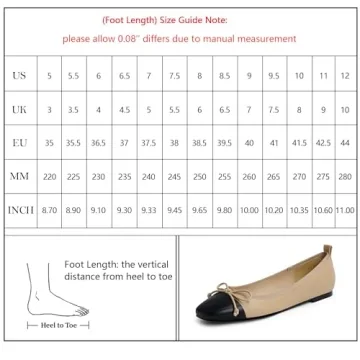 Modatope Womens Nude Flats Shoes Ballet Ballerina Bow Bowknot Two Tone Slip on Closed Square Cap Toe Flats Dress Shoes Size 8
