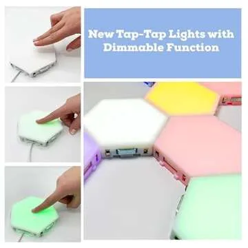 Bright Autism Tap-Tap Touch Sensory Lights – Dimmable Room Lighting for Therapeutic & Educational Play. Visual & Tactile Soothing LED Stimulation. Perfect Addition to Your Child's Bedroom (6pcs)