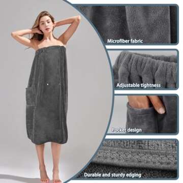 SINLAND Women's Spa Wrap Microfiber Lightweight Knee Length